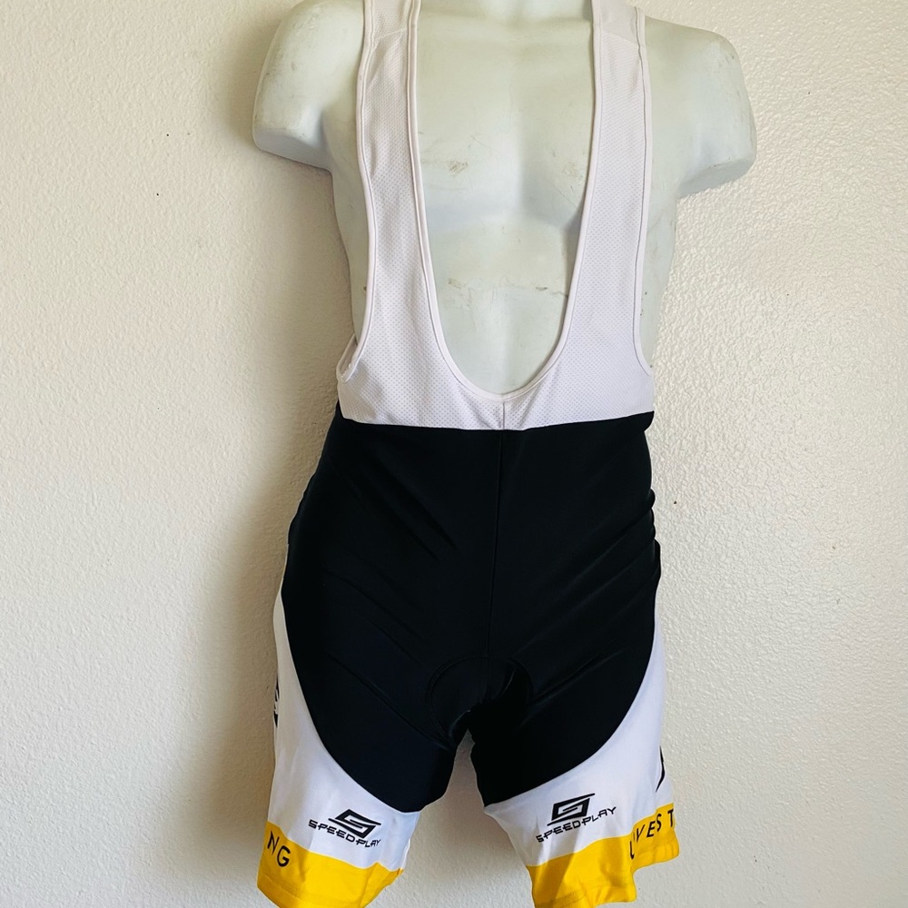 Men's Black and Yellow Cycling Shorts